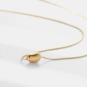 London Gold Bean Pendant Necklace